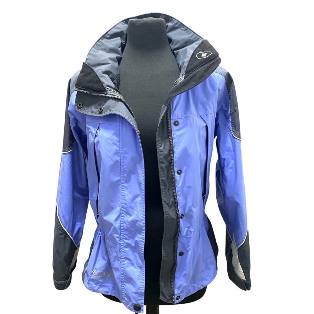 Columbia Women's Blue Gray Hooded Jacket Shell - Size Small - Like New